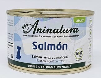 Alimento húmedo de salmón para perros