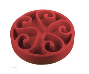 Comedero antiglotón para perros en color rojo