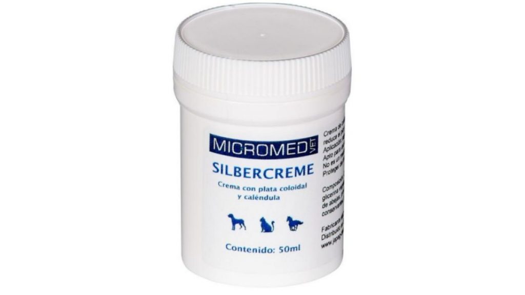 Crema con plata coloidal para perros y gatos